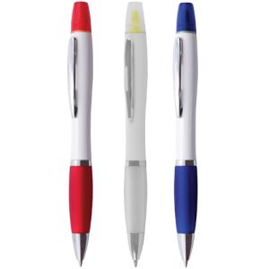 Promotional Curvy Highlighter Ballpens for offices