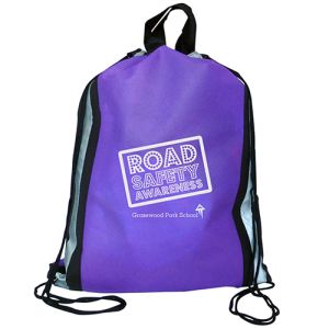 Reflective Stripe Drawstring Bags