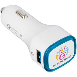 Promotional Illuminated Quick Charge USB Car Chargers with logos