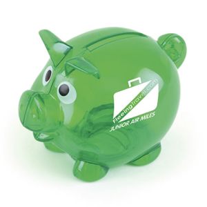 Promotional Mini Translucent Piggy Banks with company logo