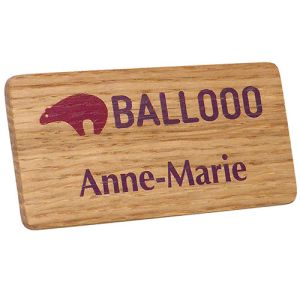 Real Wood Name Badges