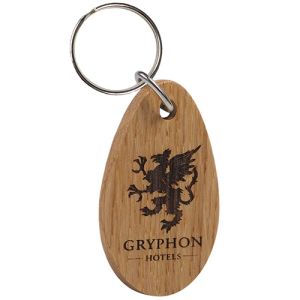 Real Wood Oval Keyrings