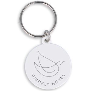 Promotional Recycled Plastic Circle Keyrings with company designs