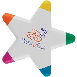 Printed Star Highlighter Pen for branding with business logos