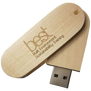 Printed USB Eco Wooden Twist Flashdrives with logos