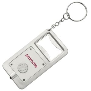 Promotional LED Light And Bottle Opener Key Ring with logo