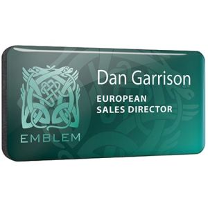 Printed plastic name badges with company designs