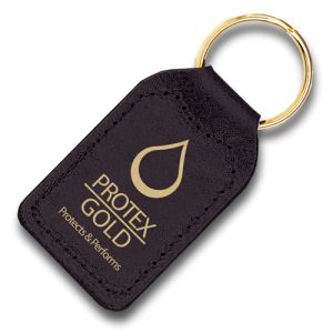 Promotional Small Rectangular Leather Keyfobs with logos