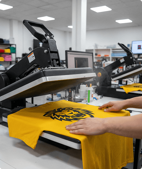 Transfer & heat press process