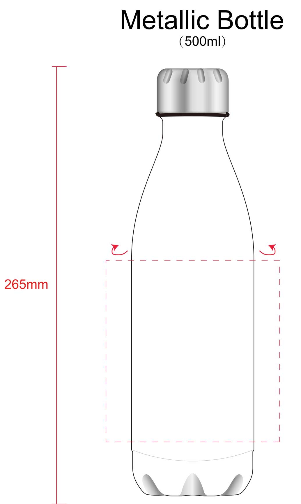 Promotional merchandise bottle printing template