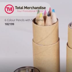 6 Colour Pencils with Sharpener
