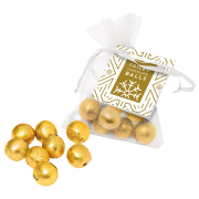 Custom Printed Christmas Chocolate Organza Bags from Total Merchandise