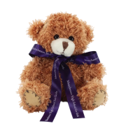 Branded Paw Teddy Bears with Bows in Cinnamon Printed with Your Logo from Total Merchandise