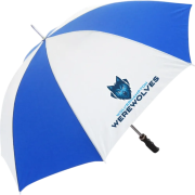 UK Printed Express Budget Golf Umbrellas in Royal Blue/White from Total Merchandise