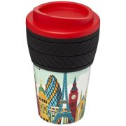 Promotional Brite Tyre Grip Americano Reusable Coffee Cups with Red Lid from Total Merchandise
