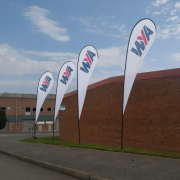 Branded Teardrop Banner Flags Printed with Your Full Colour Design from Total Merchandise