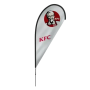 Teardrop Banner Flags in White/Black