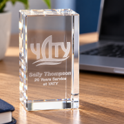 Branded 3D Engraved Crystal Rectangles by Total Merchandise