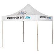 Custom branded 3m x 3m Gazebo with a logo printed design to the roof from Total Merchandise