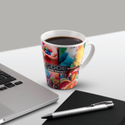 Lifestyle image of the branded Kolkata Latte Photo Mugs