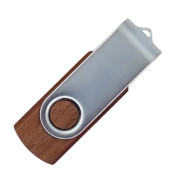USB Wooden Twist Flashdrives in Silver/Dark Wood