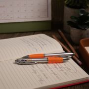 lifestyle image of the Contour Argent Ballpens with a design from Total Merchandise