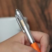 lifestyle image of the Contour Argent Ballpens with a design from Total Merchandise