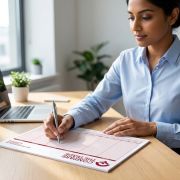 Lifestyle image of the 25 Sheet A3 Desk Pads by Total Merchandise