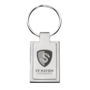Custom branded Classic Metal Rectangle Keyring with a company logo engraved to 1 side