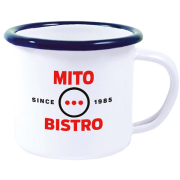 White Premium Espresso Enamel Mugs White/Blue branded with your logo from Total Merchandise