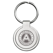 Promotional Classic Metal Round Keyrings with a engraved logo on one side From Total Merchandise