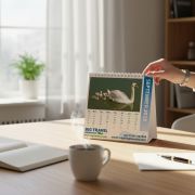 Lifestyle image of the Square Easel Calendars by Total Merchandise