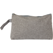Reverse side of our custom branded Poly Canvas Toiletry Bags in grey from Total Merchandise