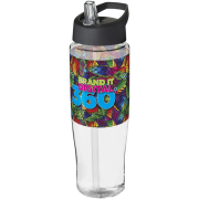 700ml Tempo Spout Lid Sports Bottles in Transparent/Black