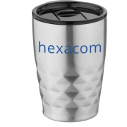 Company branded copper vacuum insulated tumbler in silver colour from Total Merchandise