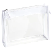 Promotional Clear PVC Toiletry Bags in Clear/White from Total Merchandise
