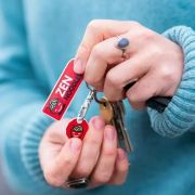 Lifestyle image of the Recycled Plastic Combo Trolley Coin Keyfobs from Total Merchanidse