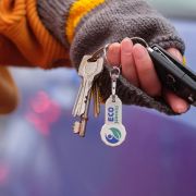 Recycled Plastic 12 Sided Trolley Coin Stick Keyrings