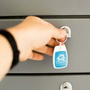 Lifestyle image of the Recycled Plastic Keyrings from Total Merchandise