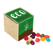 Promotional Jelly Beans in Eco Kraft Cubes Printed with a Logo by Total Merchandise