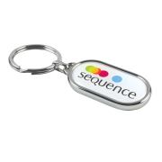 Domed Capsule Chrome Keyrings