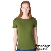 American Apparel Ladies Fine Jersey T-Shirts in Olive Green