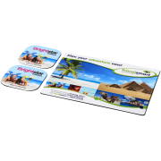 Branded Brite Mat Mouse Mat and Coasters Set in White and Printed with your Design