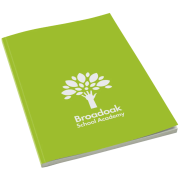Branded A4 Perfect Bound Notepads with a full colour printed cover by Total Merchandise