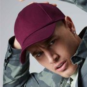 Custom branded Beechfield Authentic 5 Panel Caps in Burgundy from Total Merchandise
