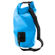 Side View of Custom Printed Waterproof Dry Bags in Blue Printed with a Logo by Total Merchandise