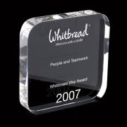 Branded 120mm Crystal Square Paperweight Awards Engraved with your Logo by Total Merchandise