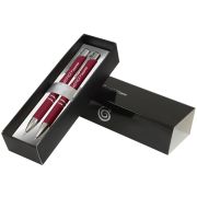 Branded Pen And Pencil Set In Brick Red