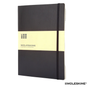 Branded Moleskine Soft Cover Ruled XL Notebook in Black with printed paper band by Total Merchandise