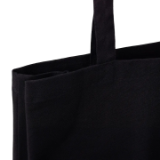 Close up image of our 10oz Black Canvas Tote Bags in black available from Total Merchandise